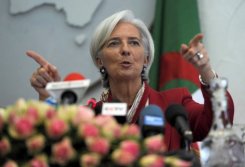 La jefe del fondo Monetario Internacional. Christine Lagarde, el 13 de marzo de 2013 en Algeria.