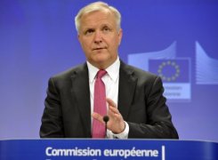 El comisario Olli Rehn da una rueda de prensa el pasado miércoles 5 de junio en Bruselas.