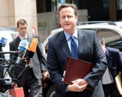 El primer ministro británico, David Cameron, a su llegada a la Cumbre de la UE en Bruselas, este 27 de junio de 2013.